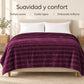 Frazada full morado de 180 x 220 cm con rayas en relieve – suavidad y confort