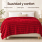 Frazada full roja de 180 x 220 cm con rayas en relieve – suavidad y confort