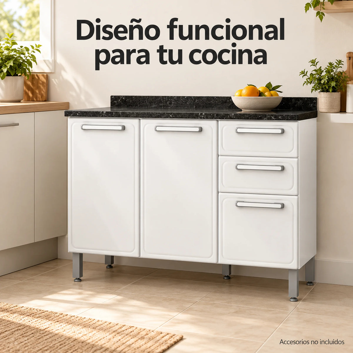 Gabinete de cocina de acero 120 cm – en una cocina