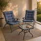 Juego de Terraza Reclinable 3 Piezas: Sillas Plegables Acolchadas y Mesa de Vidrio