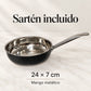 Sartén antiadherente incluida en la batería de cocina Epicure Granite