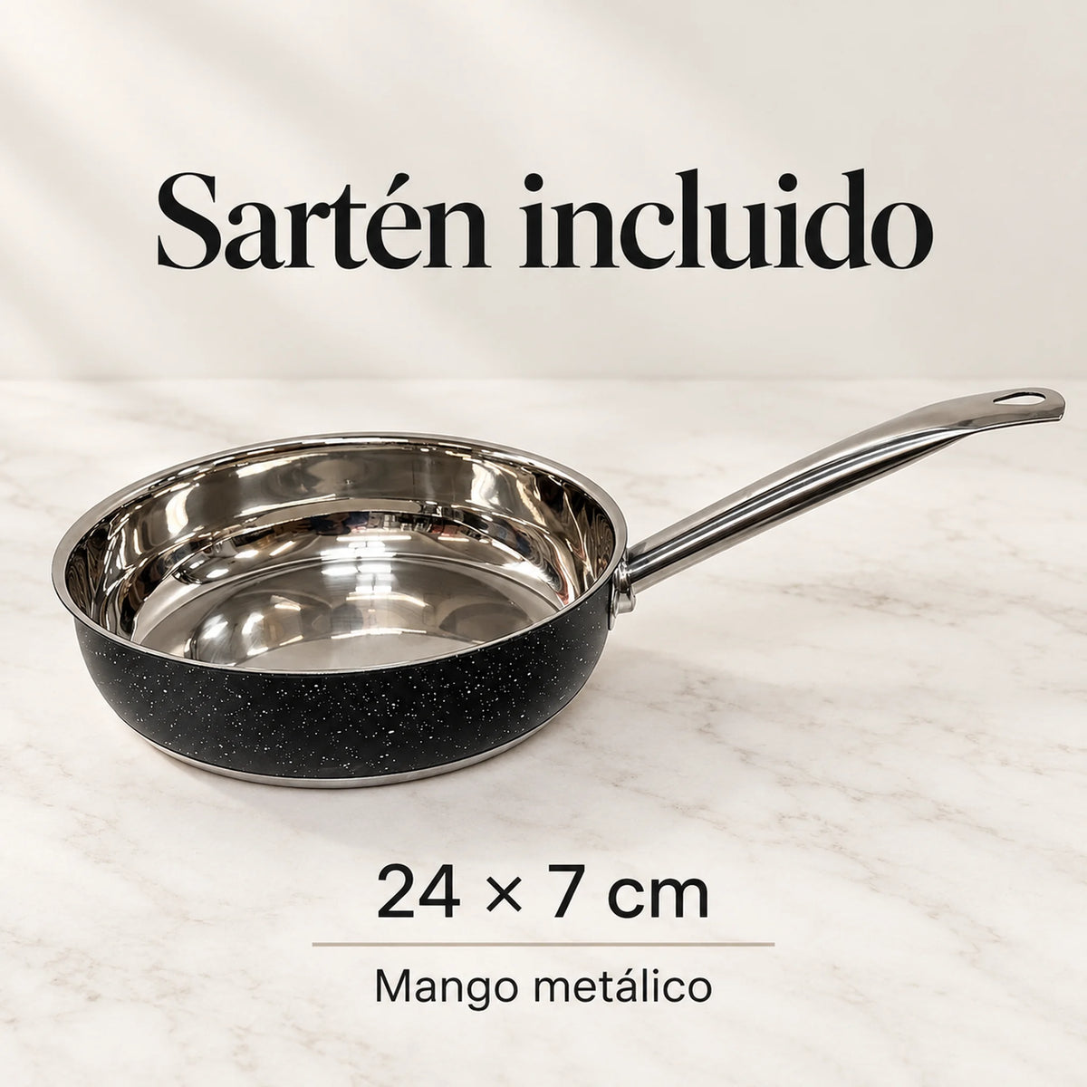 Sartén antiadherente incluida en la batería de cocina Epicure Granite
