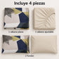 Juego de sábanas 4 piezas estampado con hojas geométricas – piezas incluidas: sábana plana, sábana ajustable y 2 fundas