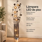 Lámpara de piso LED floral, diseño Rosas Bronce Cilíndrica – resumen de características