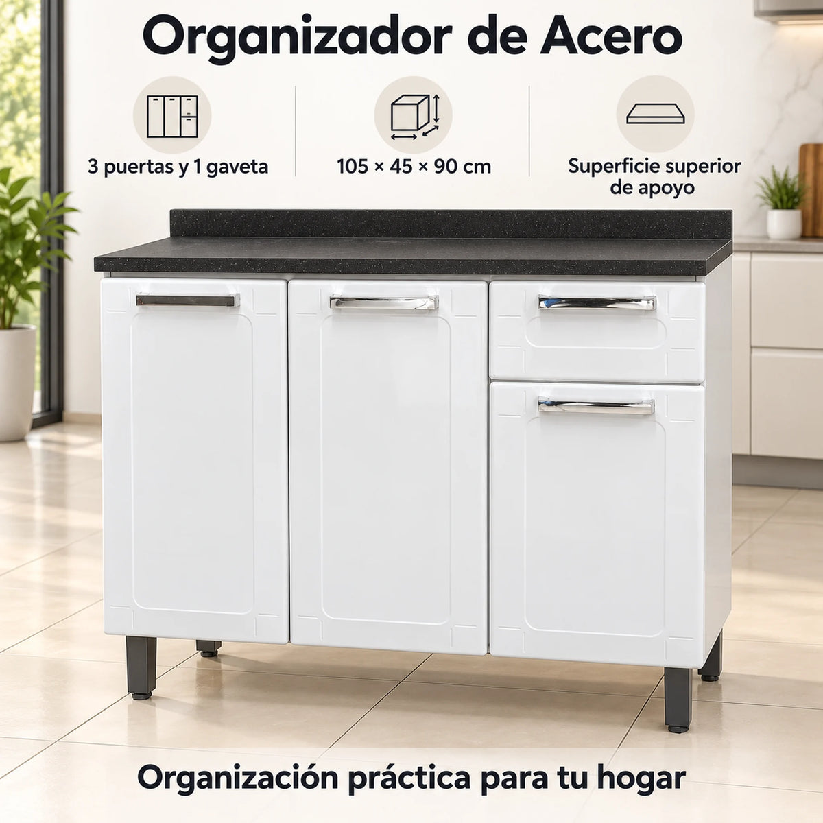 Gabinete de cocina de acero 105 cm – resumen de características