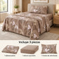 Juego de sábanas semimatrimonial 1.20 m, diseño Lazos Beige Leopardo – piezas incluidas: sábana plana, sábana ajustable y 1 funda