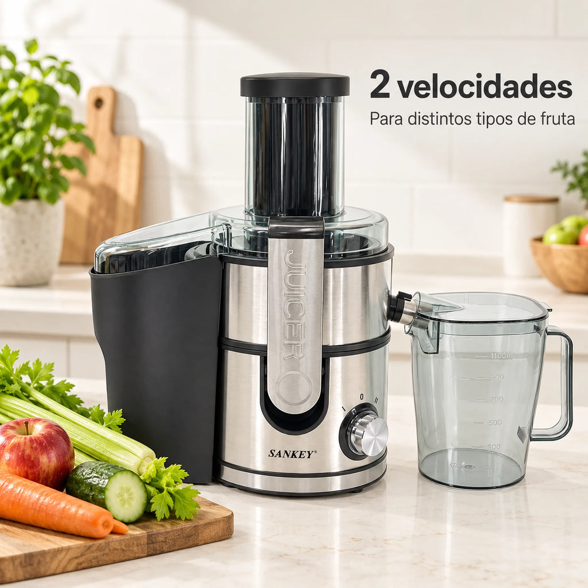 Extractor de jugos Sankey para frutas y vegetales blandos o duros