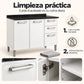Gabinete de cocina de acero 120 cm – limpieza práctica con paño húmedo