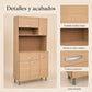 Detalles de acabados del gabinete de cocina grande en Madera Beige