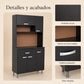 Detalles de acabados del gabinete de cocina grande en negro