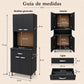 Gabinete de cocina en Negro: guía de medidas 171 x 62 x 35 cm