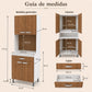 Gabinete de cocina en Blanco y Madera: guía de medidas 171 x 62 x 35 cm