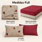 Juego de sábanas 4 piezas estampado beige con corazones – medidas tamaño full