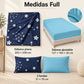 Juego de sábanas 4 piezas estampado azul marino con estrellas – medidas tamaño full