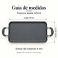 Guía de medidas de la plancha doble ROCA: 49 x 30 cm, color Gris Oscuro Marmoleado