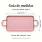 Guía de medidas de la plancha doble ROCA: 49 x 30 cm, color Rosa Marmoleado