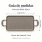 Guía de medidas de la plancha doble ROCA: 49 x 30 cm, color Taupe Marmoleado