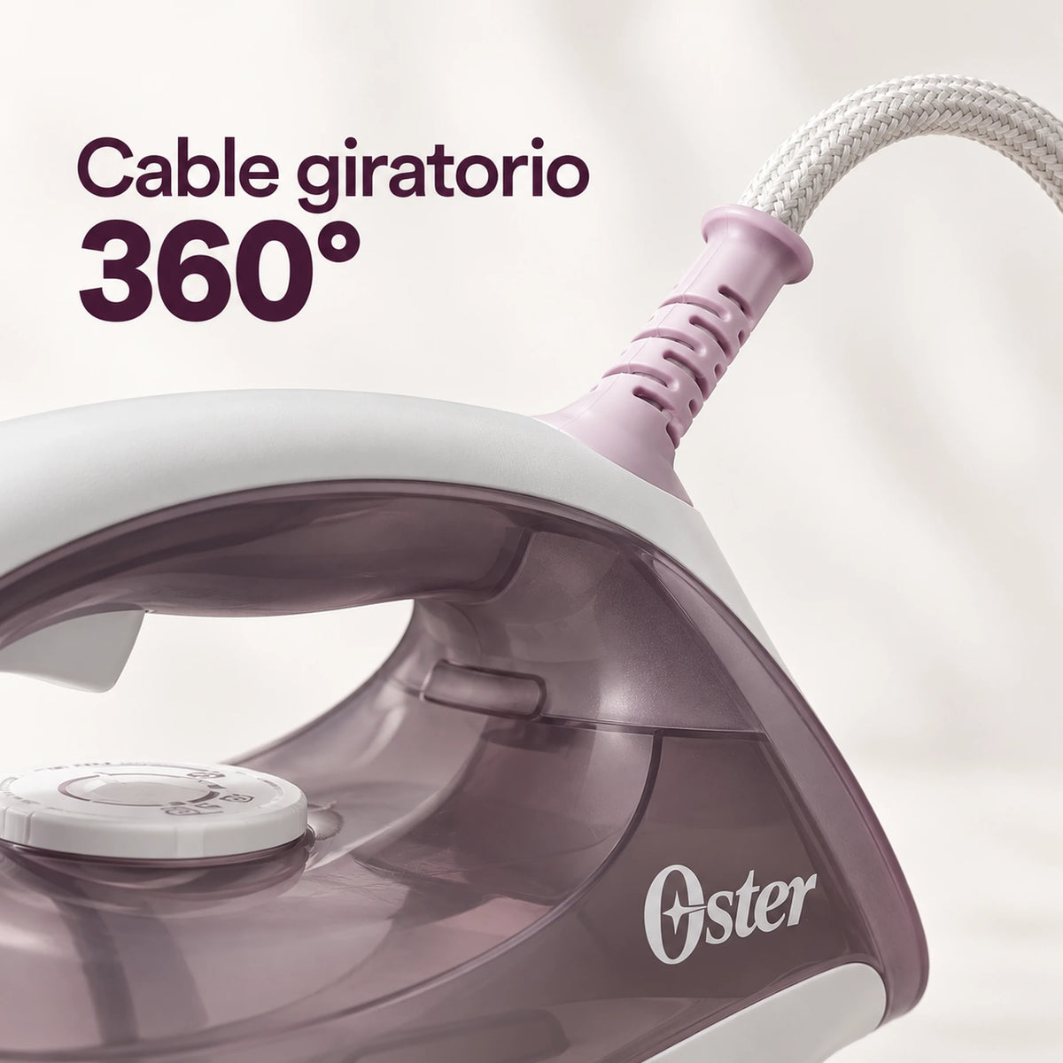 Plancha de vapor compacta rosada – cable giratorio de 360°
