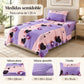 Juego de sábanas semimatrimonial 1.20 m, diseño Corazones Lila y Rosa – medidas para cama de 1.20 m