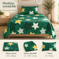 Juego de sábanas semimatrimonial 1.20 m, diseño Estrellas Verde Esmeralda – medidas para cama de 1.20 m