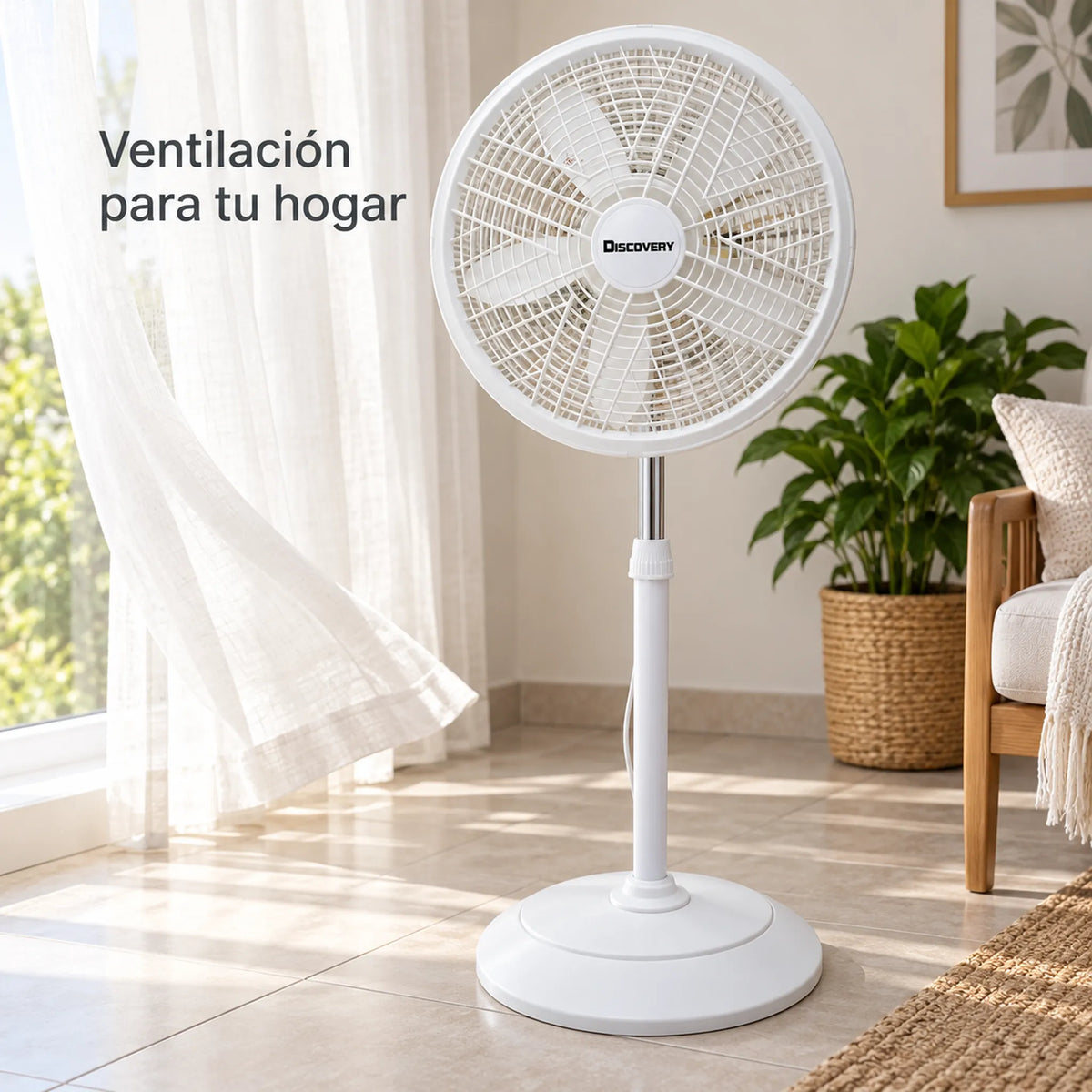 Ventilador de pedestal blanco de 18 pulgadas – refrescando el hogar