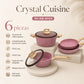 Características principales de la batería de cocina Crystal Cuisine en color Rosa