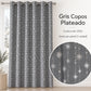 Cortina navideña Pasión Guajira Elfo gris con copos de nieve plateados – diseño de la variante