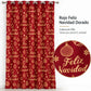 Cortina navideña Pasión Guajira Elfo roja con letras Feliz Navidad doradas – diseño de la variante