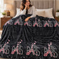 Frazada estampada afelpada 200 x 240 cm, diseño París Negro – suavidad y confort