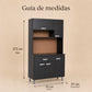 Guía de dimensiones del gabinete de cocina grande: 171 x 91 x 37 cm