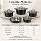 Resumen de especificaciones técnicas de la batería de cocina Epicure Granite