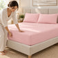 Forro ajustable liso con 2 sobrefundas bordadas, color Rosa Claro – uso diario