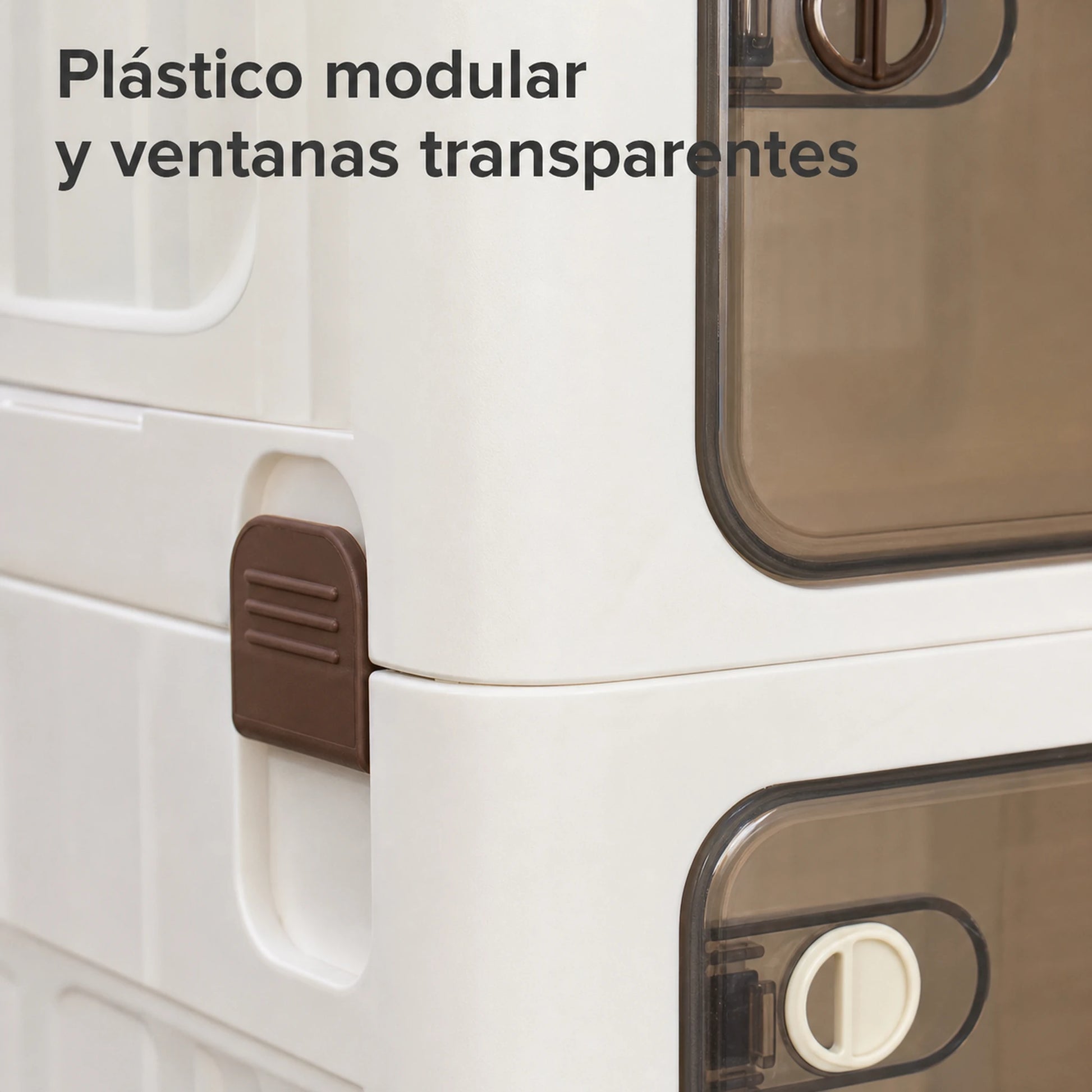 Detalle del acabado en plástico del organizador modular