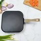 Batería de Cocina 10 Piezas Aluminio Antiadherente Negro con Mangos Tipo Madera y Tapas de Vidrio Templado | Bergmann