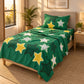 Juego de sábanas semimatrimonial 1.20 m, diseño Estrellas Verde Esmeralda – uso diario