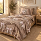Juego de sábanas semimatrimonial 1.20 m, diseño Lazos Beige Leopardo – uso diario