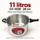 Olla de presión de aluminio de 11 litros – capacidad y diámetro
