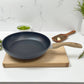 Batería de Cocina 10 Piezas Aluminio Antiadherente Negro con Mangos Tipo Madera y Tapas de Vidrio Templado | Bergmann
