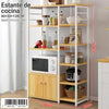 Estante de Cocina Multifuncional 80x30x128 cm con Repisas y Gabinete – Varios Colores - Beige/Blanco