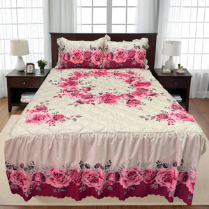 Set de 3 Piezas Cubrecama Decorativo Queen Size Alicia - ambientado en el hogar
