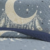 Juego de Cubrecama Estampado Reversible 5 Piezas | Colección Oslo  | Full y King | Incluye 2 Forros con Elástico - Azul Atrapasueños