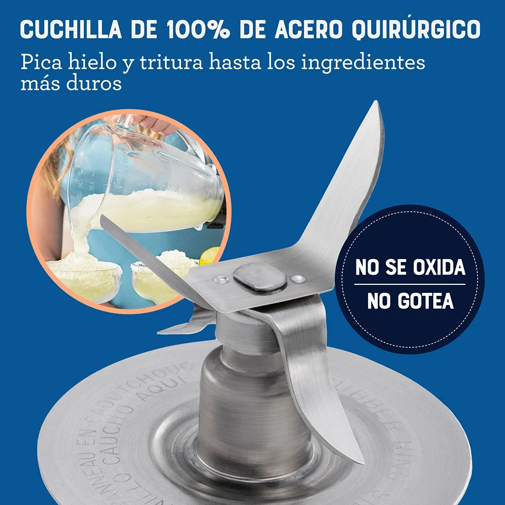 Licuadora Oster® 800W, 2 velocidades + pulso, vaso de vidrio Boroclass BLSTKAGWPB