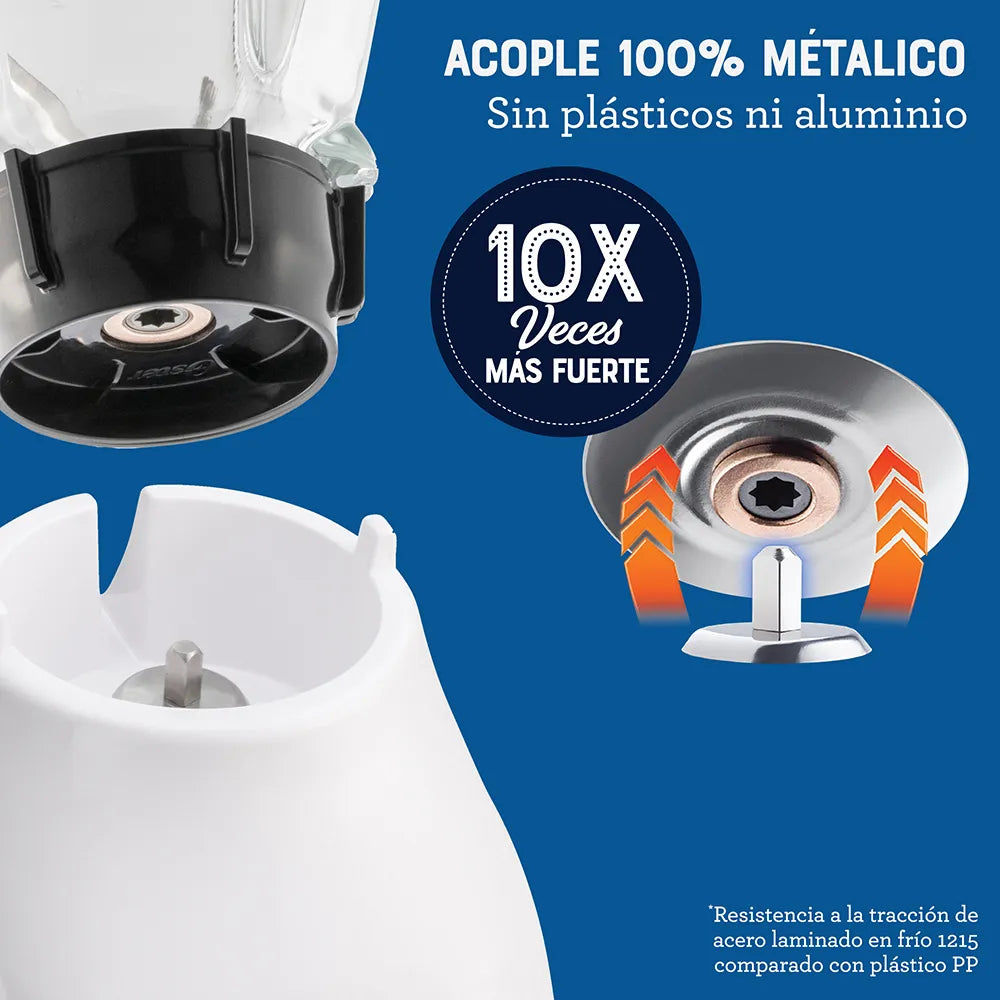 Licuadora Oster® 800W, 2 velocidades + pulso, vaso de vidrio Boroclass BLSTKAGWPB