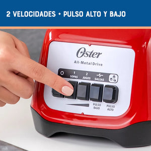 Licuadora Oster® 800W, 2 velocidades + pulso, vaso de plástico 1.25L BLSTKAP-RPB-2 | Ambienta Home Decor