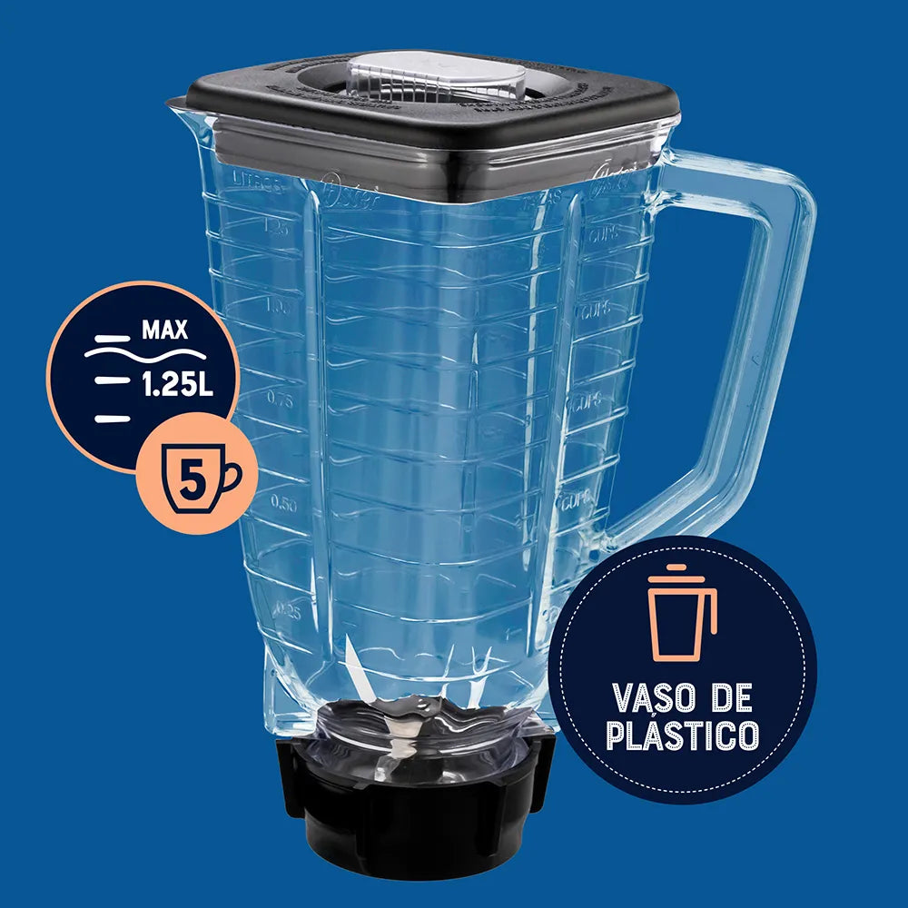 Licuadora Oster® 800W, 2 velocidades + pulso, vaso de plástico 1.25L BLSTKAP-RPB-2 | Ambienta Home Decor