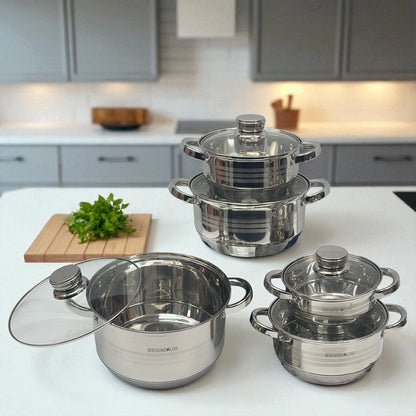 Set de Ollas Premium Berghome Line – Acero Inoxidable 10 Piezas