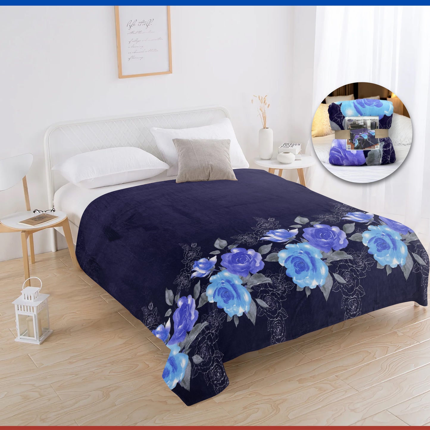 Manta de Franela Estampada King Size 1200 Gramos Smiling Home