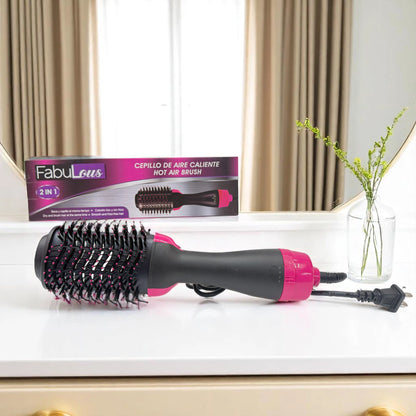 Cepillo Secador de Cabello FabuLous 2 en 1 con Tecnología de Iones y Turmalina – 1200W | Alisa, Seca y Da Volumen