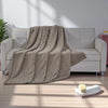 Cobija Tejida Tipo Franela 220x220cm – Modelo Roma Collection | Ultra Suave 1140g | Varios Colores (Gris) - Beige