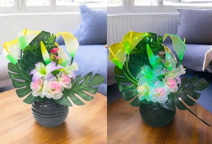 Flores Artificiales Decorativas con Iluminación LED